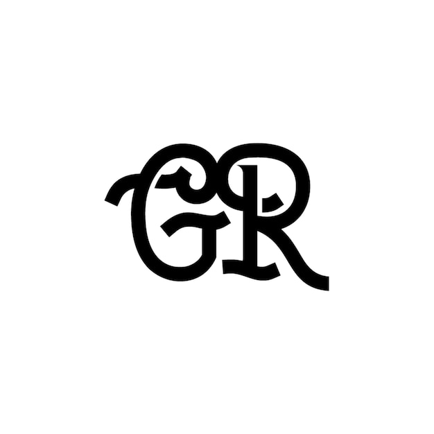 GR monograma logotipo diseño carta texto nombre símbolo monocromo logotipo alfabeto carácter simple logotipo
