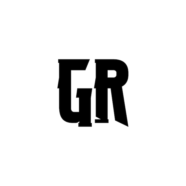 GR monograma logotipo diseño carta texto nombre símbolo monocromo logotipo alfabeto carácter simple logotipo