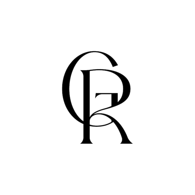 GR monograma logotipo diseño carta texto nombre símbolo monocromo logotipo alfabeto carácter simple logotipo