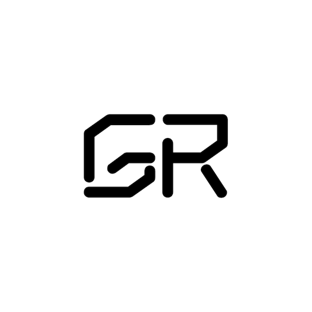 GR monograma logotipo diseño carta texto nombre símbolo monocromo logotipo alfabeto carácter simple logotipo