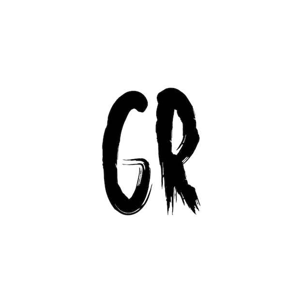GR monograma logotipo diseño carta texto nombre símbolo monocromo logotipo alfabeto carácter simple logotipo