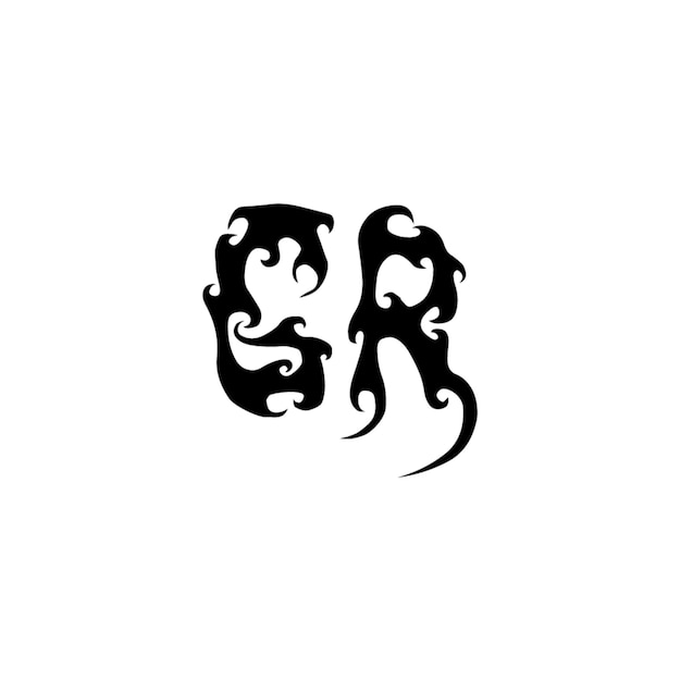 GR monograma logotipo diseño carta texto nombre símbolo monocromo logotipo alfabeto carácter simple logotipo