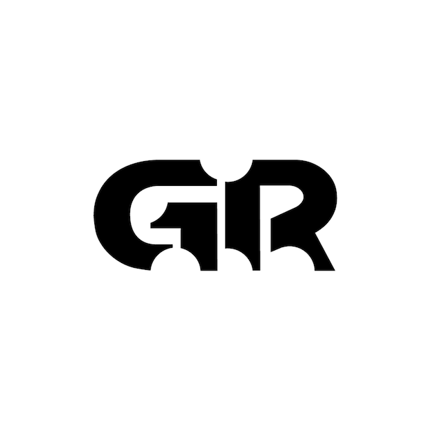 GR monograma logotipo diseño carta texto nombre símbolo monocromo logotipo alfabeto carácter simple logotipo
