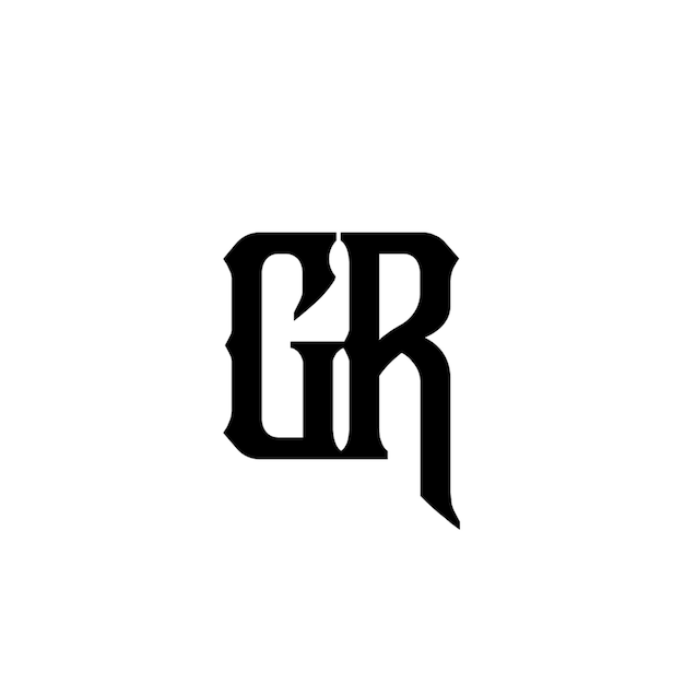GR monograma logotipo diseño carta texto nombre símbolo monocromo logotipo alfabeto carácter simple logotipo