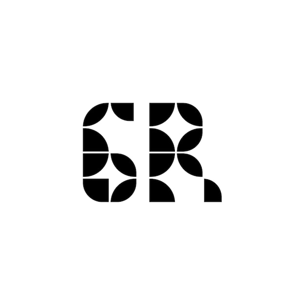 GR monograma logotipo diseño carta texto nombre símbolo monocromo logotipo alfabeto carácter simple logotipo