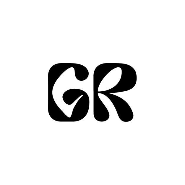 GR monograma logotipo diseño carta texto nombre símbolo monocromo logotipo alfabeto carácter simple logotipo