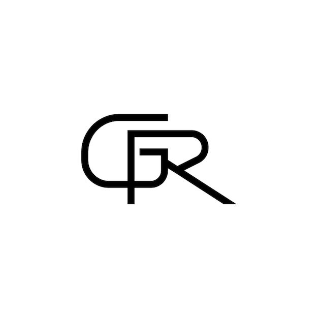 GR monograma logotipo diseño carta texto nombre símbolo monocromo logotipo alfabeto carácter simple logotipo