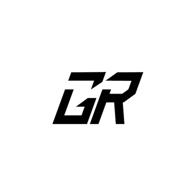GR monograma logotipo diseño carta texto nombre símbolo monocromo logotipo alfabeto carácter simple logotipo