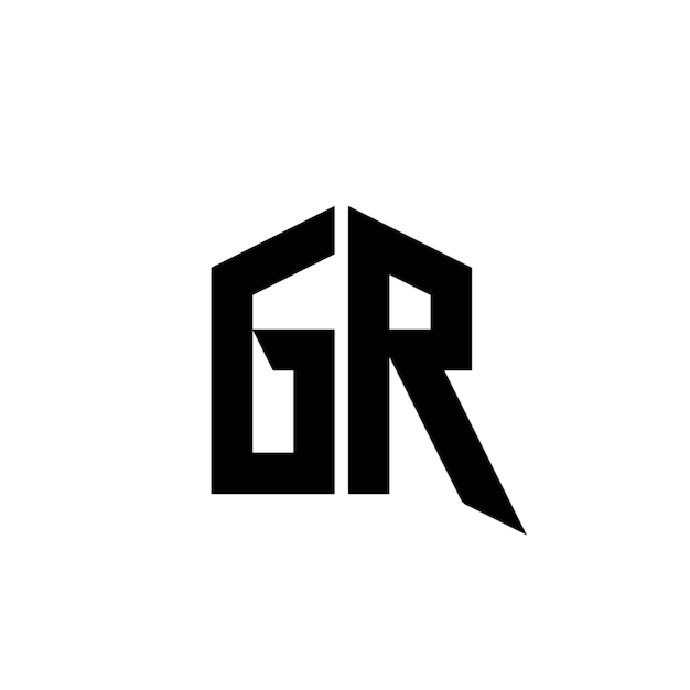 GR monograma logotipo diseño carta texto nombre símbolo monocromo logotipo alfabeto carácter simple logotipo