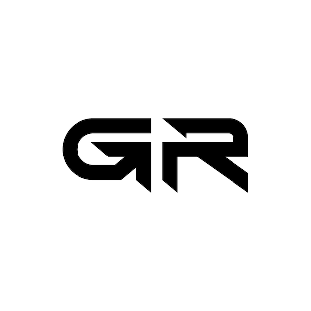 GR monograma logotipo diseño carta texto nombre símbolo monocromo logotipo alfabeto carácter simple logotipo