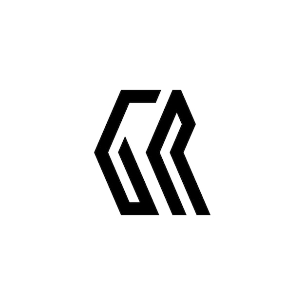 GR monograma logotipo diseño carta texto nombre símbolo monocromo logotipo alfabeto carácter simple logotipo