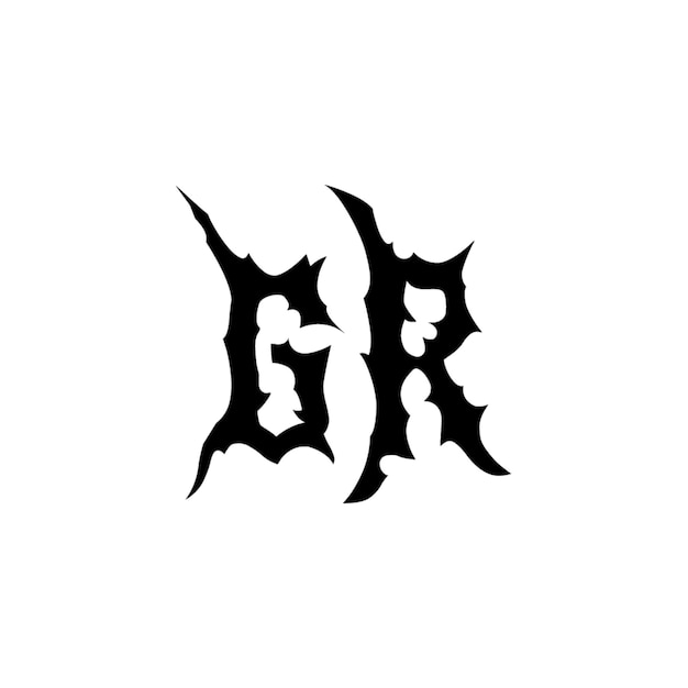 GR monograma logotipo diseño carta texto nombre símbolo monocromo logotipo alfabeto carácter simple logotipo
