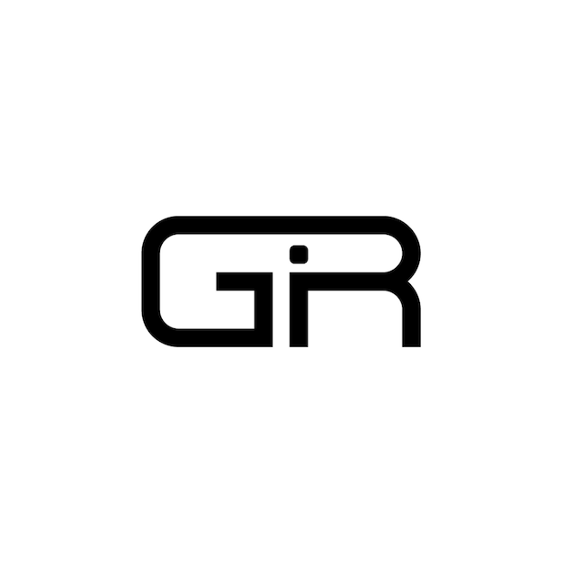 GR monograma logotipo diseño carta texto nombre símbolo monocromo logotipo alfabeto carácter simple logotipo