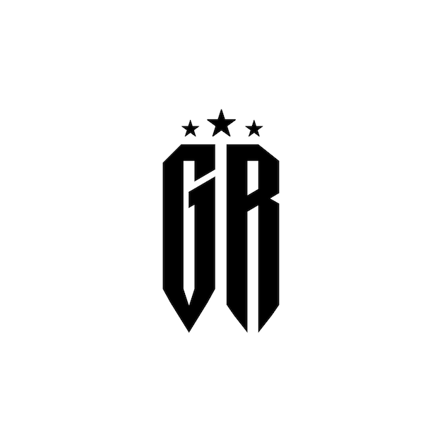 GR monograma logotipo diseño carta texto nombre símbolo monocromo logotipo alfabeto carácter simple logotipo