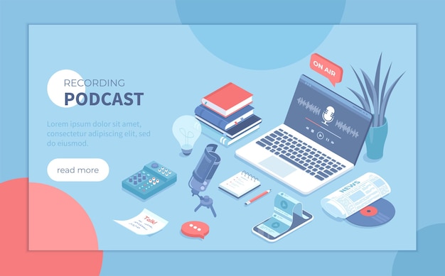 Grabación de podcasts En línea, programas, blogs, radiodifusión, podcasts en el sitio web de Internet Radio