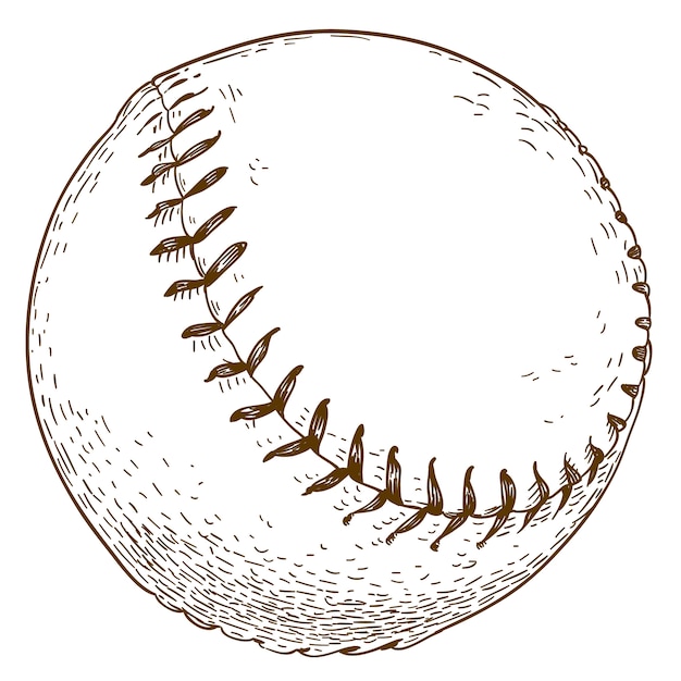 Grabado de la ilustración de la pelota de béisbol