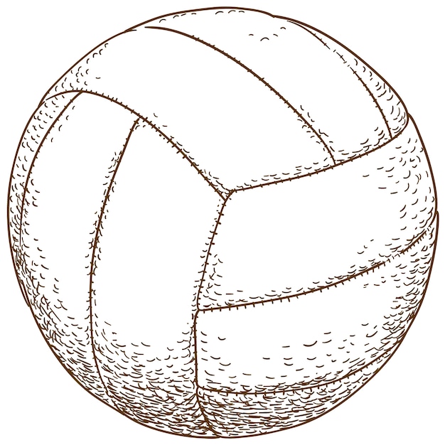 Grabado de la ilustración de la pelota de voleibol