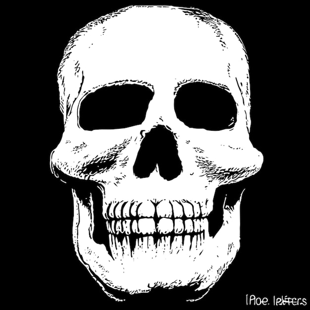 grabado de ilustración vectorial del cráneo