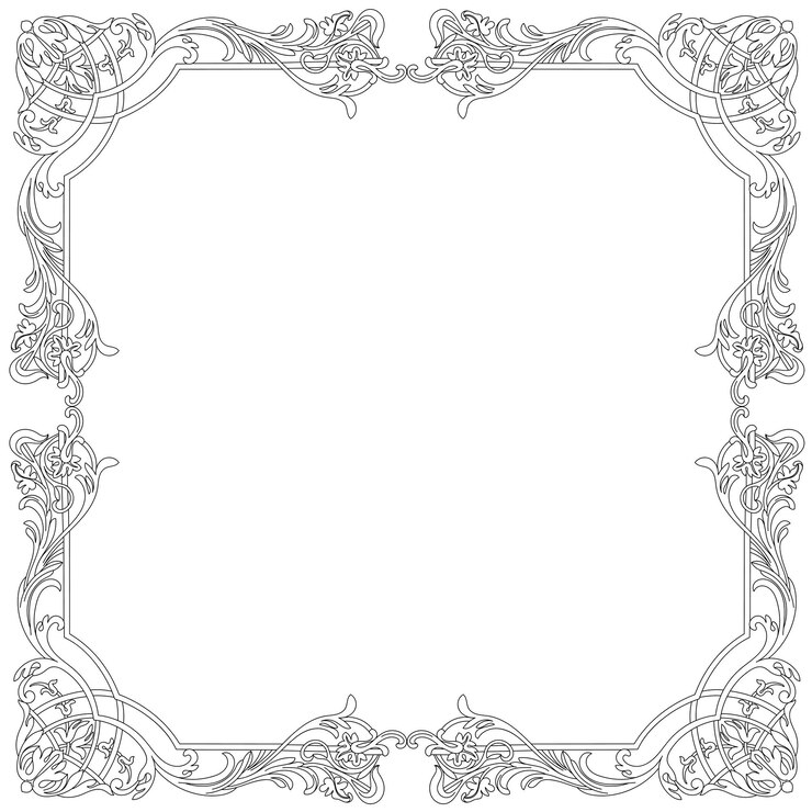 Vector grabado de marco de borde vintage con patrón de adorno retro en estilo barroco antiguo