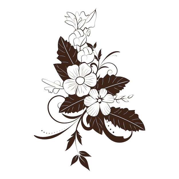 Vector grabado vectorial libre diseño floral dibujado a mano