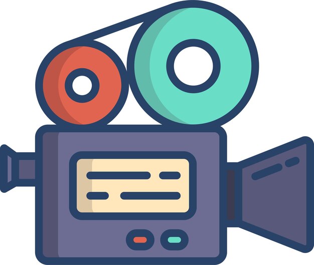 grabador de video ilustración lineal en color