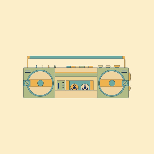 Grabadora de casete de radio verde menta estéreo portátil retro boombox