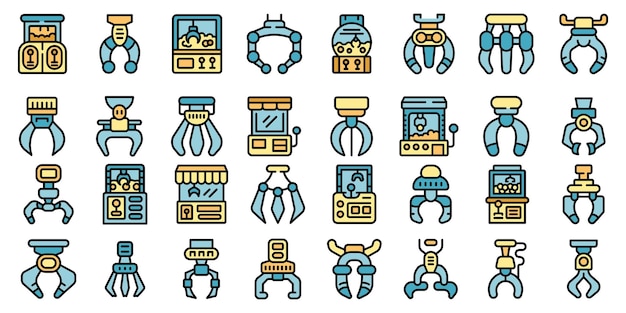 Grabber iconos en color vectorial plano