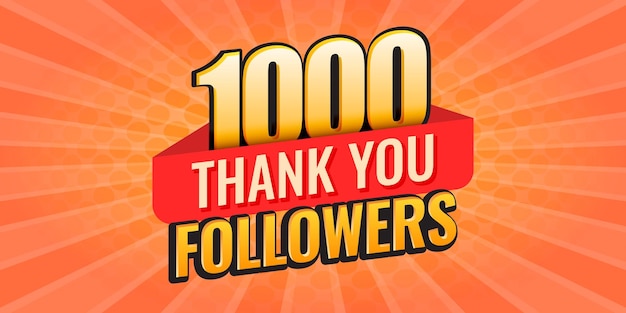 Gracias 1000 seguidores icono en estilo plano cantidad de suscripción ilustración vectorial en fondo aislado 1k seguidor signo concepto de negocio