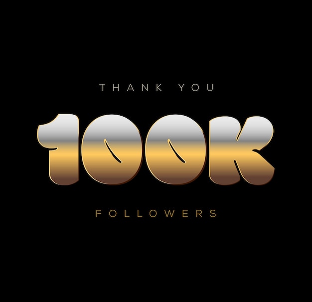 Gracias 100K seguidores. publicación de agradecimiento a los seguidores de las redes sociales.