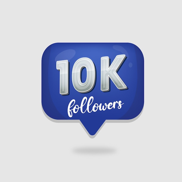 Gracias 10k plantilla de seguidores sociales vector premium