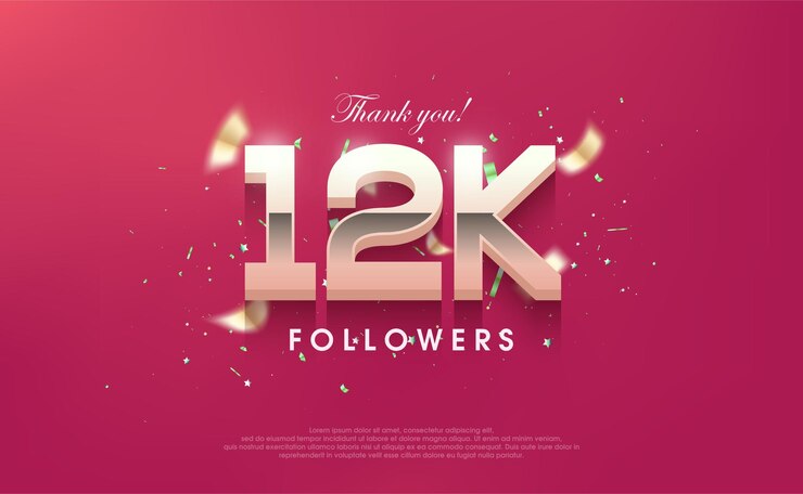 Vector gracias 12k seguidores diseño de fondo de vector para publicaciones en redes sociales