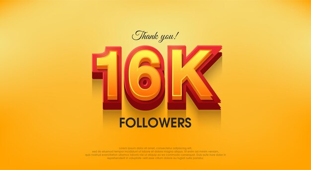 Gracias 16k seguidores 3d diseño de fondo vectorial gracias