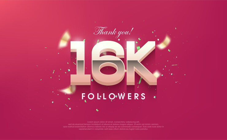 Vector gracias 16k seguidores diseño de fondo vectorial para publicaciones de redes sociales