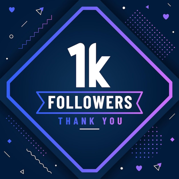 Gracias 1K seguidores 1000 seguidores celebración moderno diseño colorido