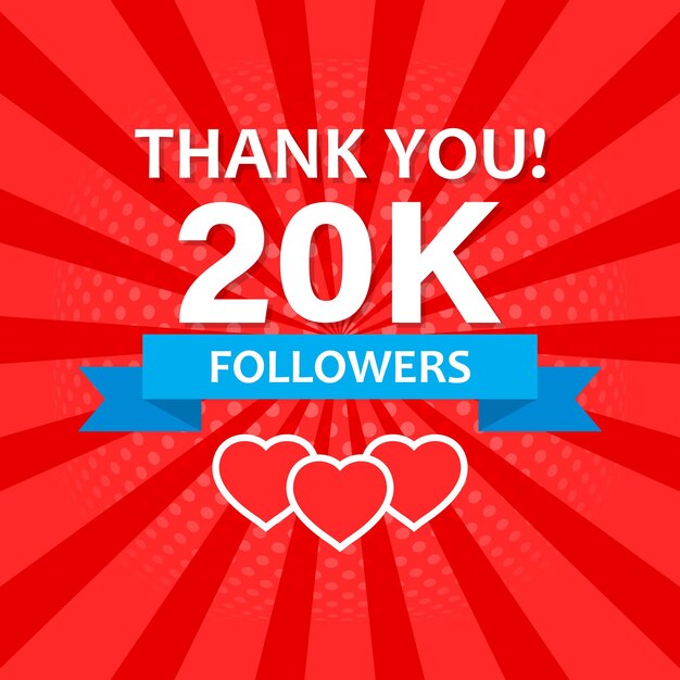 Gracias 20000 seguidores icono en estilo plano cantidad de suscripción ilustración vectorial en fondo aislado 20k seguidores signo concepto de negocio
