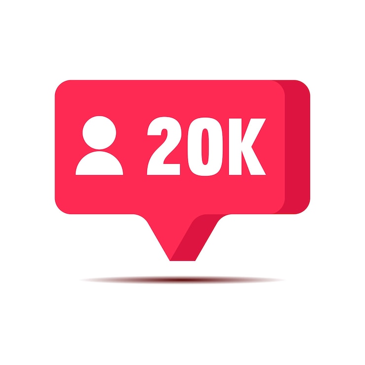 Vector gracias 20k seguidores celebración notificación de las redes sociales