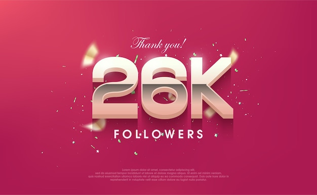 Gracias 26k seguidores diseño de fondo vectorial para publicaciones de redes sociales