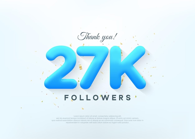 Gracias 27k seguidores con números de globos azules