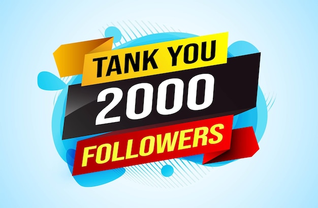 Gracias 2k 2000 seguidores etiqueta. plantilla de diseño de banner para marketing. promoción última oportunidad
