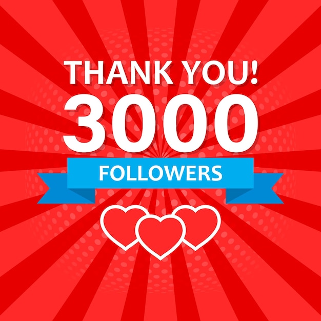 Gracias 3000 seguidores icono en estilo plano cantidad de suscripción ilustración vectorial en fondo aislado 3k signo de seguidor concepto de negocio
