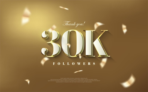 Gracias 30k seguidores fondo brillante diseño dorado de lujo