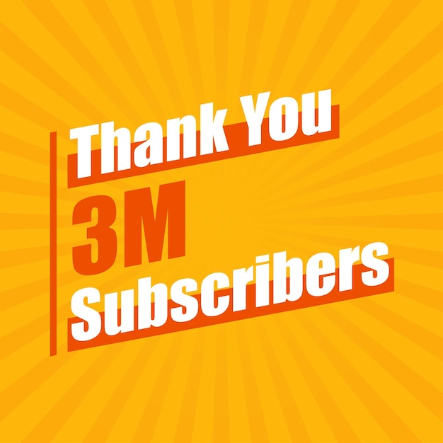 Gracias 3m suscriptores 3 millones de suscriptores celebración diseño colorido moderno