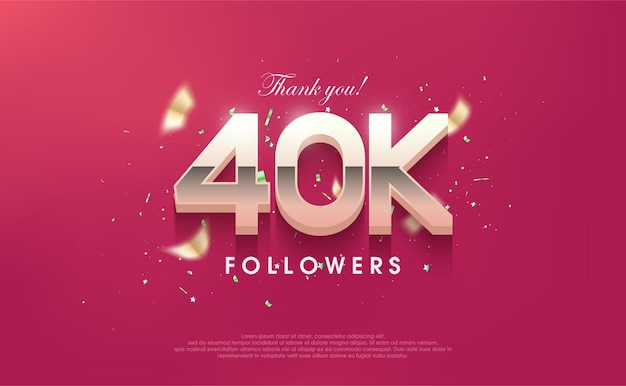 Gracias 40k seguidores diseño de fondo vectorial para publicaciones en redes sociales