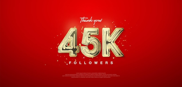 Gracias 45k seguidores en un fondo amarillo brillante