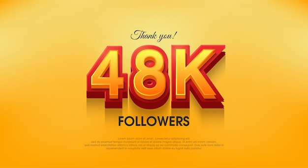 Gracias 48k seguidores 3d diseño de fondo vectorial gracias