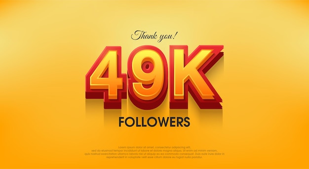 Gracias 49k seguidores 3d diseño de fondo vectorial gracias