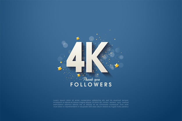 Gracias a 4k seguidores con números de diseño lujosos y encantadores