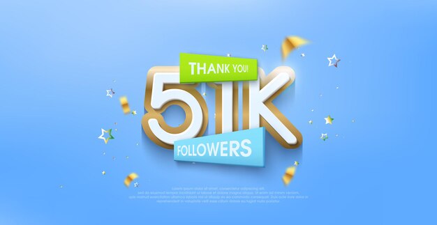 Gracias 51k seguidores saludos con temas coloridos con diseños premium caros