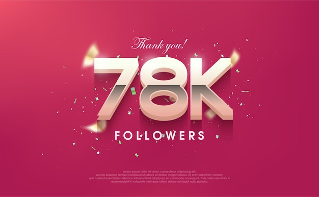 Gracias 78k seguidores diseño de fondo vectorial para publicaciones en redes sociales