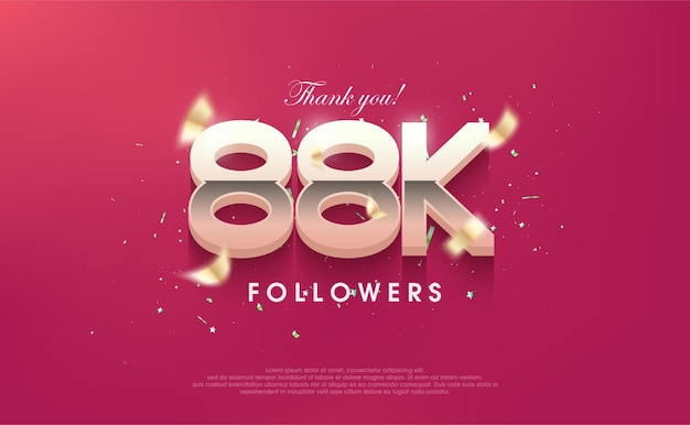Gracias 88k seguidores diseño de fondo vectorial para publicaciones de redes sociales